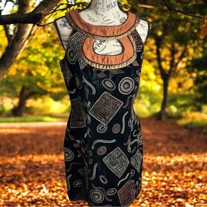 Vintage 90’s Linda Segal Velvet Abstract Mini Dress